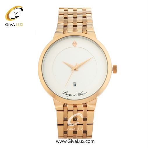 ساعت مچی اورجینال مردانه LdA | لوئیجی د آنا | Luigi d'Ana رزگلد | رزگلد| سفید| کد رفرنس 2358